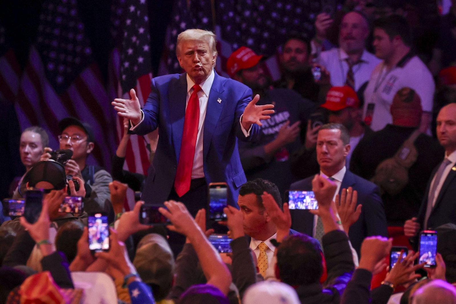 Donald Trump, durante el polémico mitin en Nueva York.