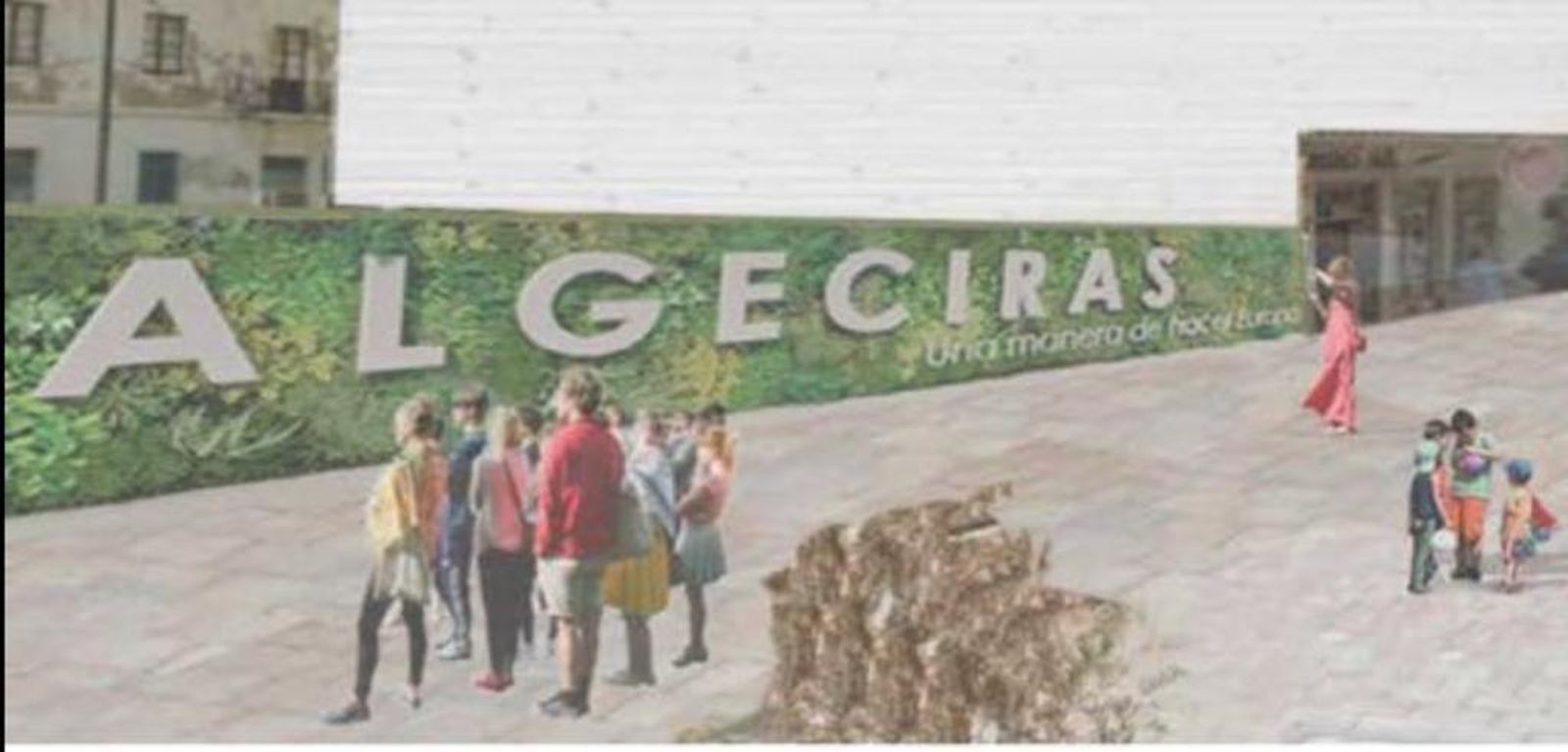 Recreación del muro vegetal que se instalará en la avenida de La Marina.