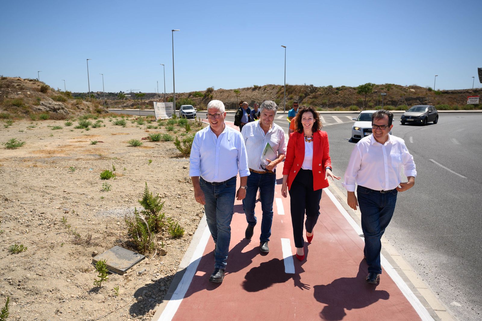 Las tres instituciones implicadas en la obra realizan una visita previa para comprobar in situ la marcha de esta.