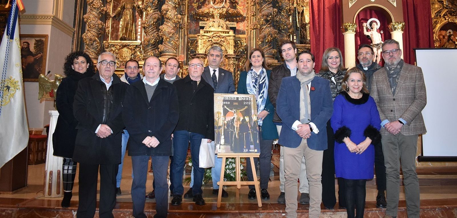 Foto de familia de la presentación del cartel de la Semana Santa de Baena 2023.
