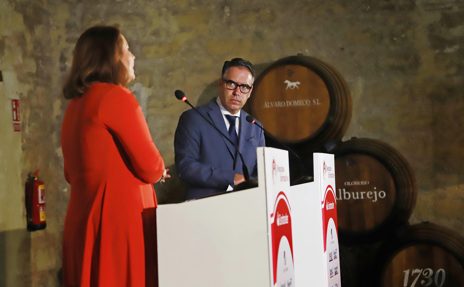 La consejera de agricultura y pesca Carmen Crespo en los desayunos del Banco de Santander y Grupo Joly