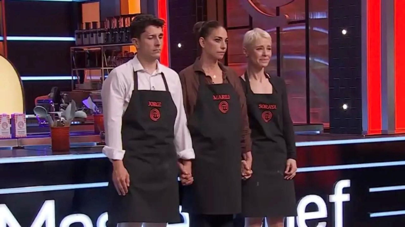 El cadalso de la gala de anoche de 'MasterChef': Jorge Luengo, Mariló Montero  y Soraya