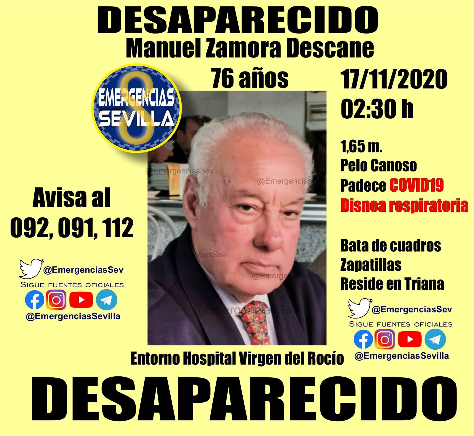 Manuel Zamora, paciente con covid-19 del Virgen del Rocío.