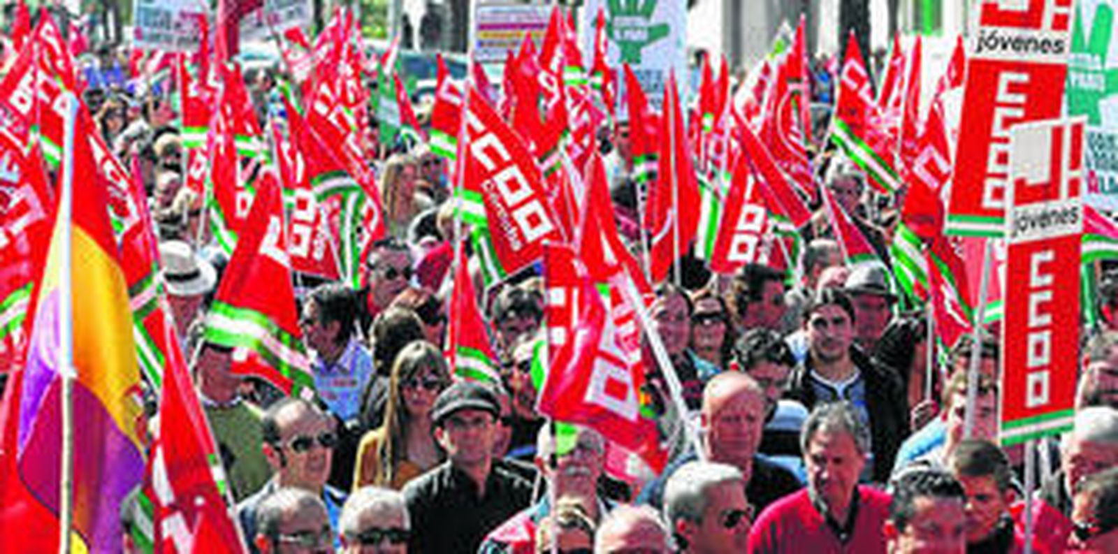 Manifestación convocada por los sindicatos.