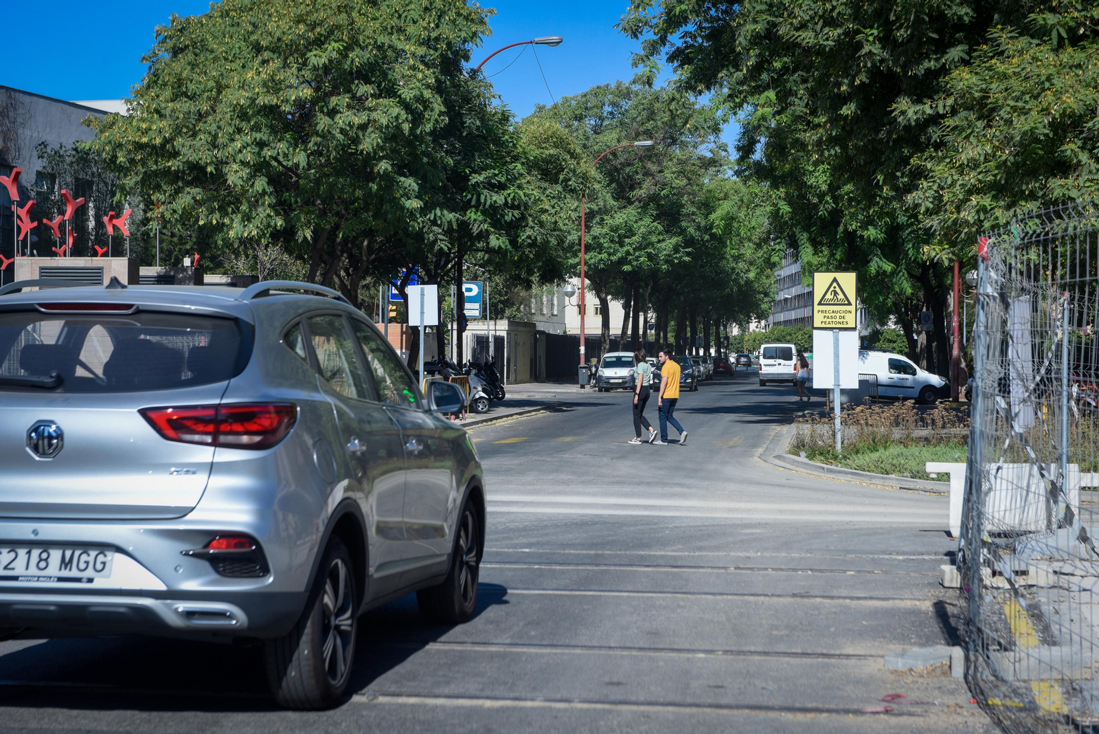Imágenes de la situación de las obras del tranvía, en Nervión