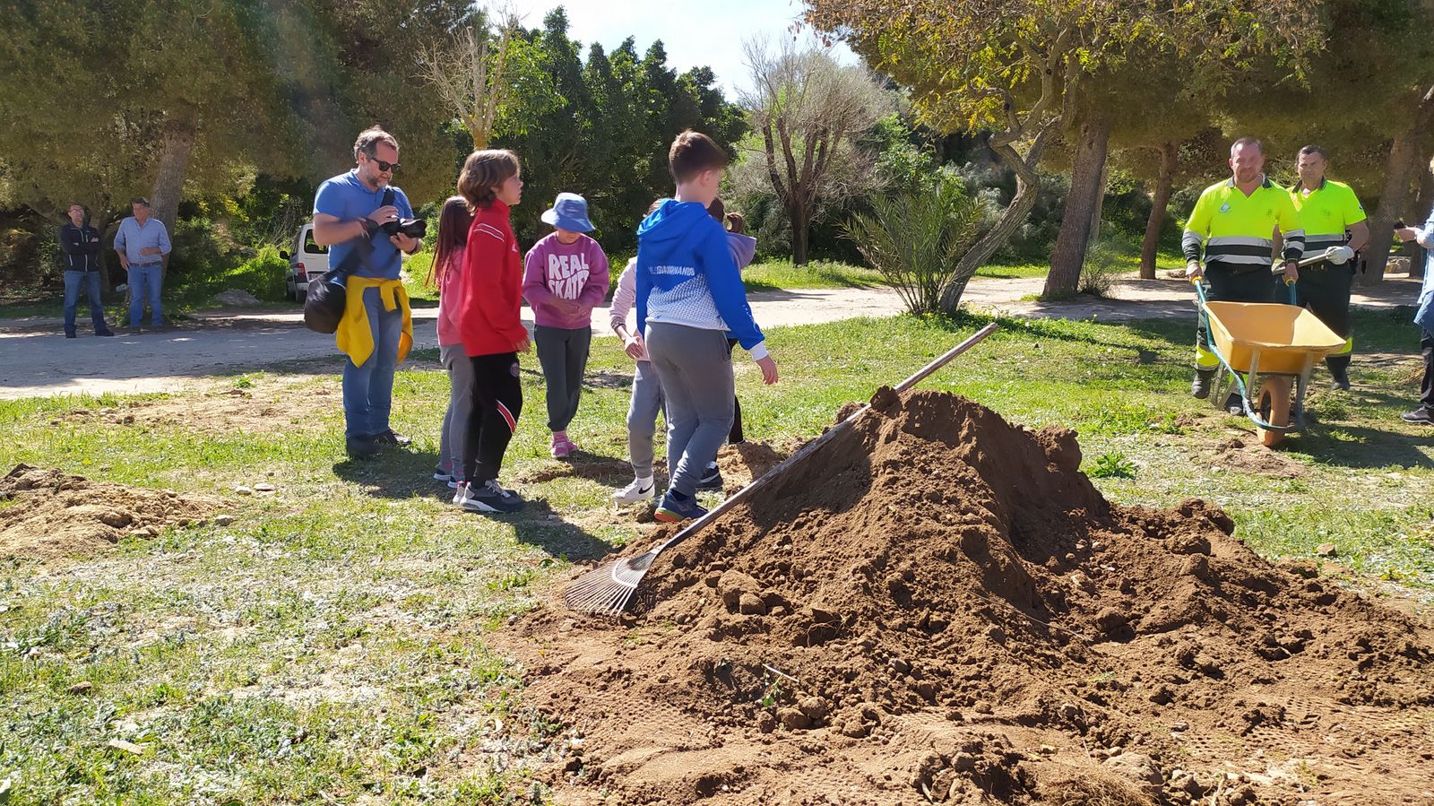 Así ha sido la plantación de árboles en el Cerro por alumnos del colegio Camposoto