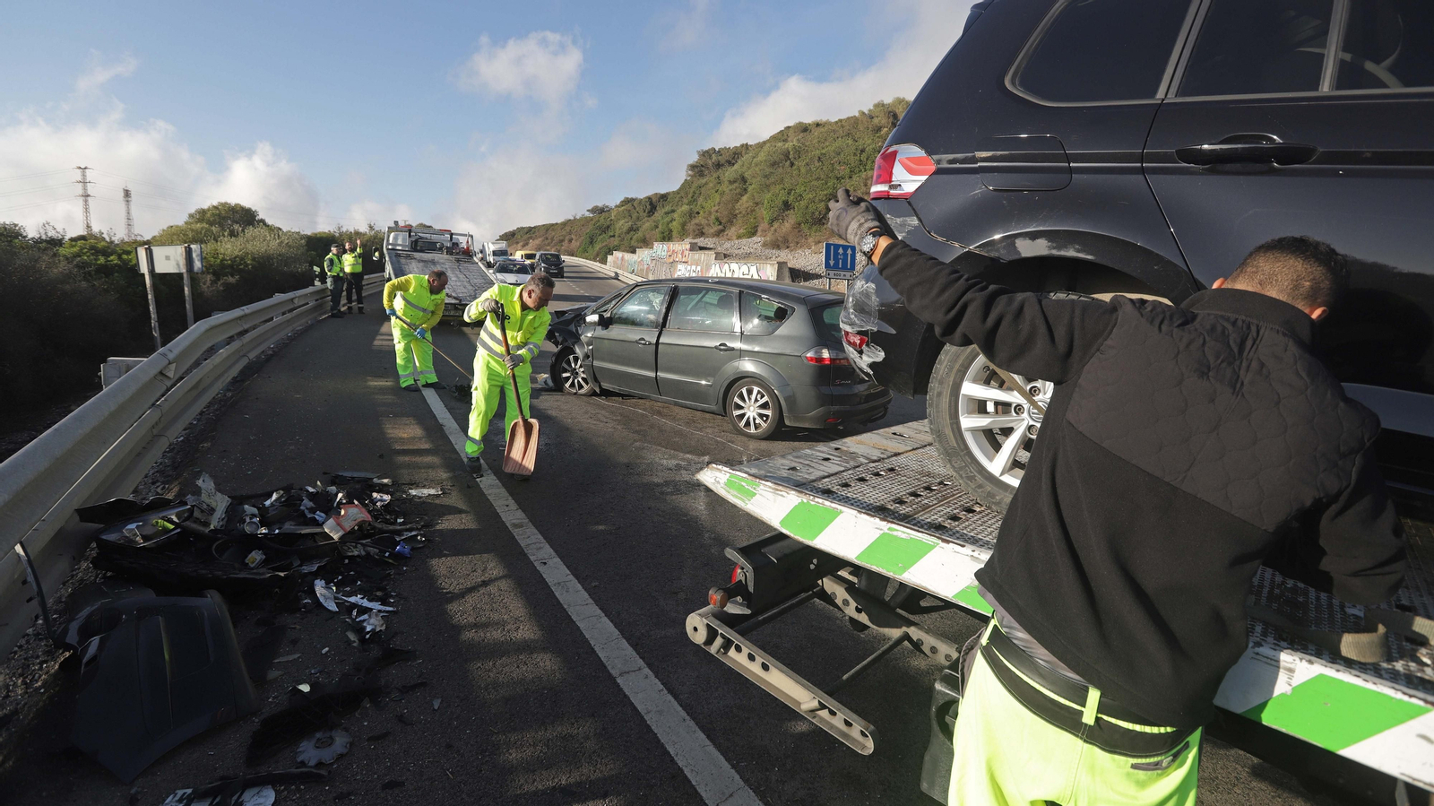 Fotos del accidente de tráfico en la N-340 en Tarifa