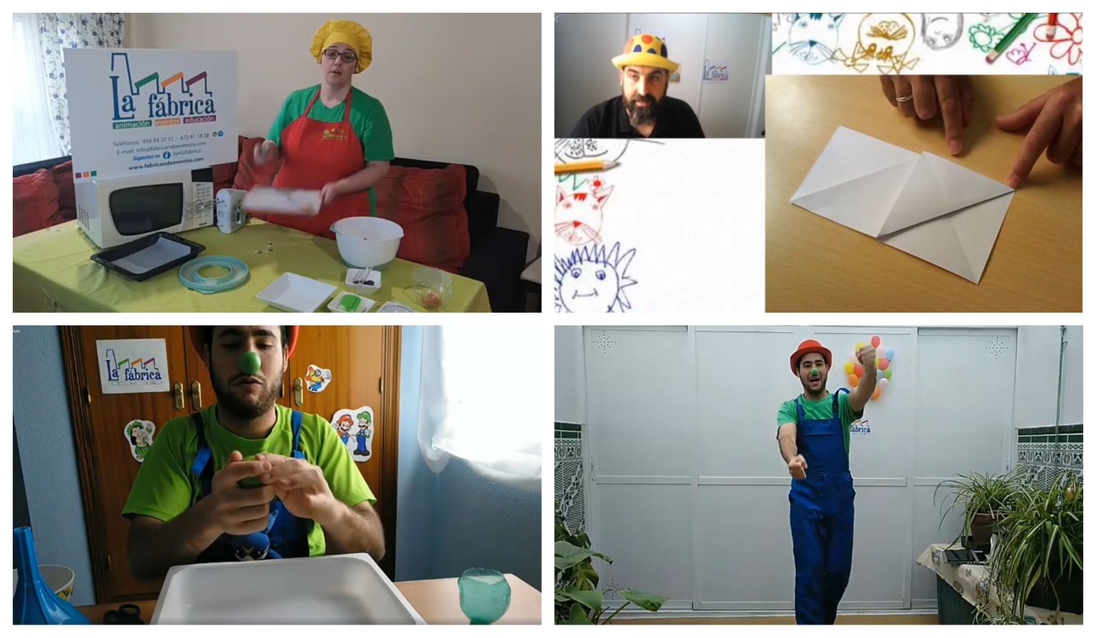 Varios momentos de los talleres que realizan los monitores de La Fábrica.