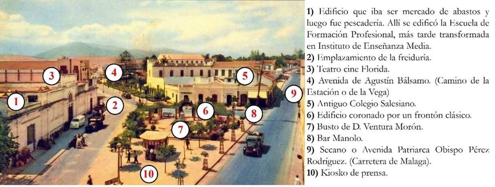  Vista general de la plaza en los años 50.