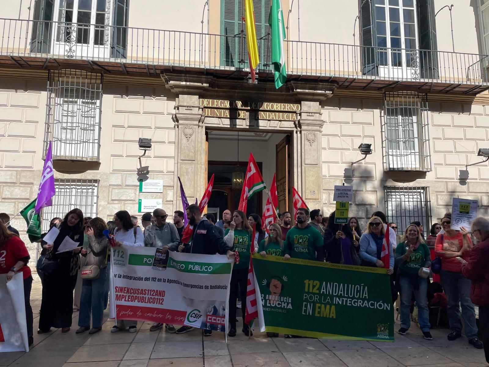 El Servicio de Emergencias 112 se concentra este miércoles en Málaga para pedir una internalización de su sistema