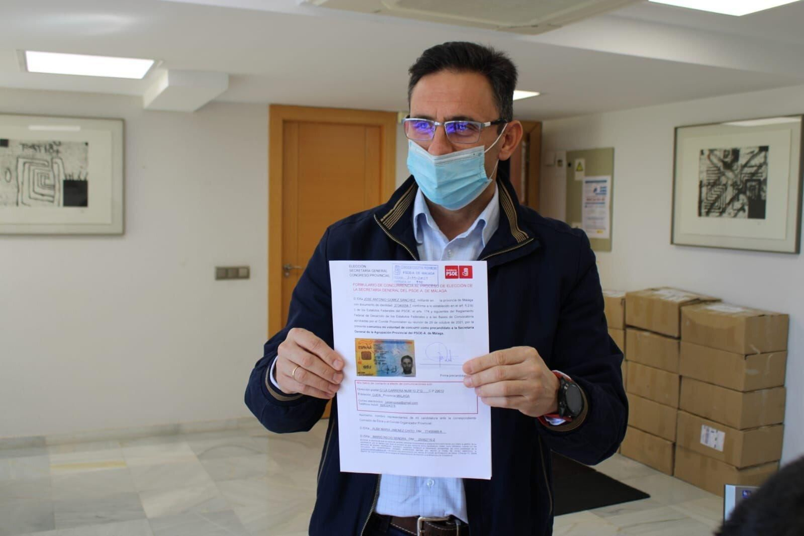 El alcalde de Ojén presenta su candidatura como secretario general del PSOE de Málaga.