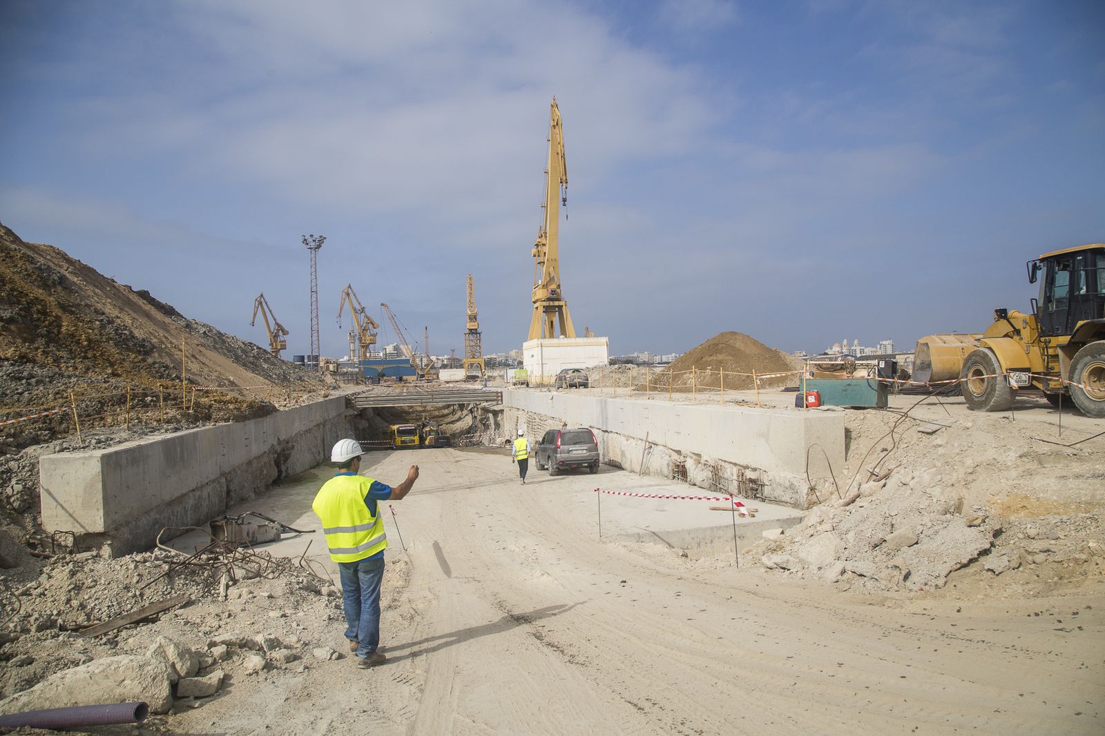 Imagen de las obras del túnel de acceso a la nueva terminal de contenedores.