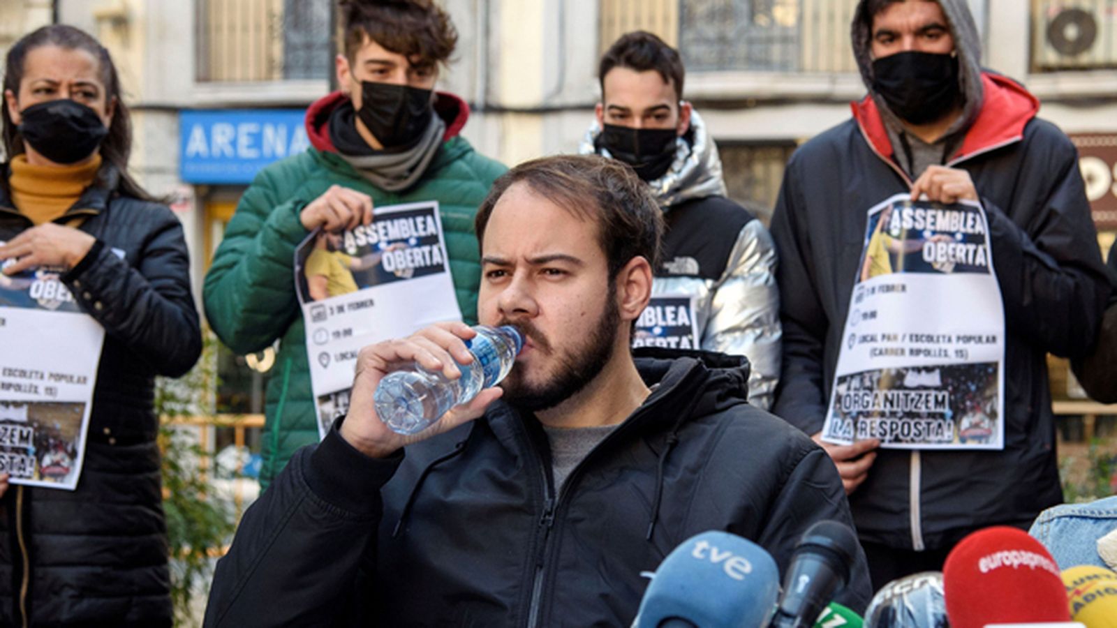El rapero leridano Pablo  Hasel durante una rueda de prensa el pasado lunes 1.