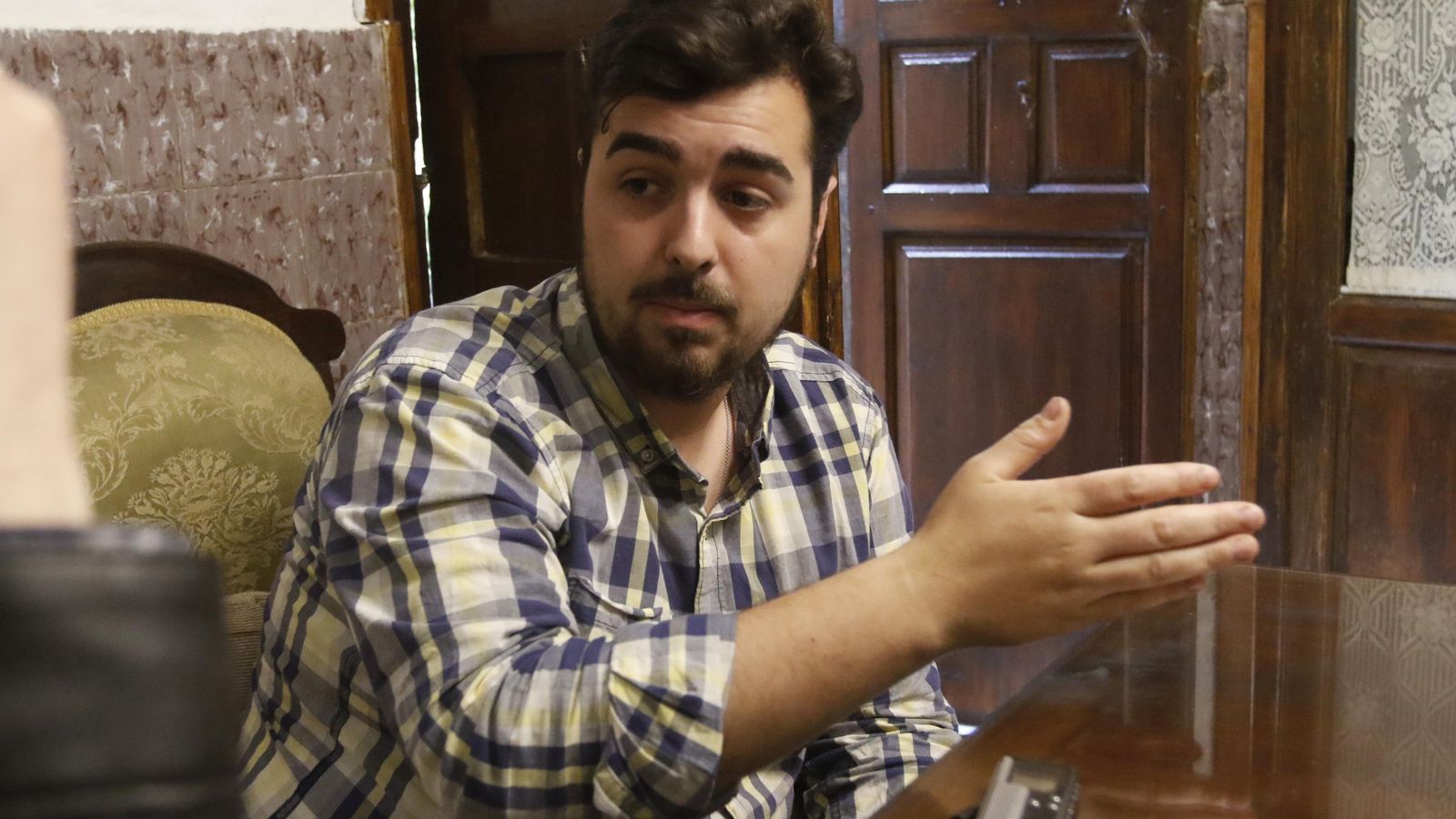 Santiago Hernández en un momento de la entrevista.