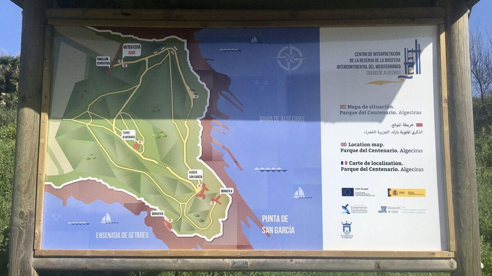 Panel informativo del parque