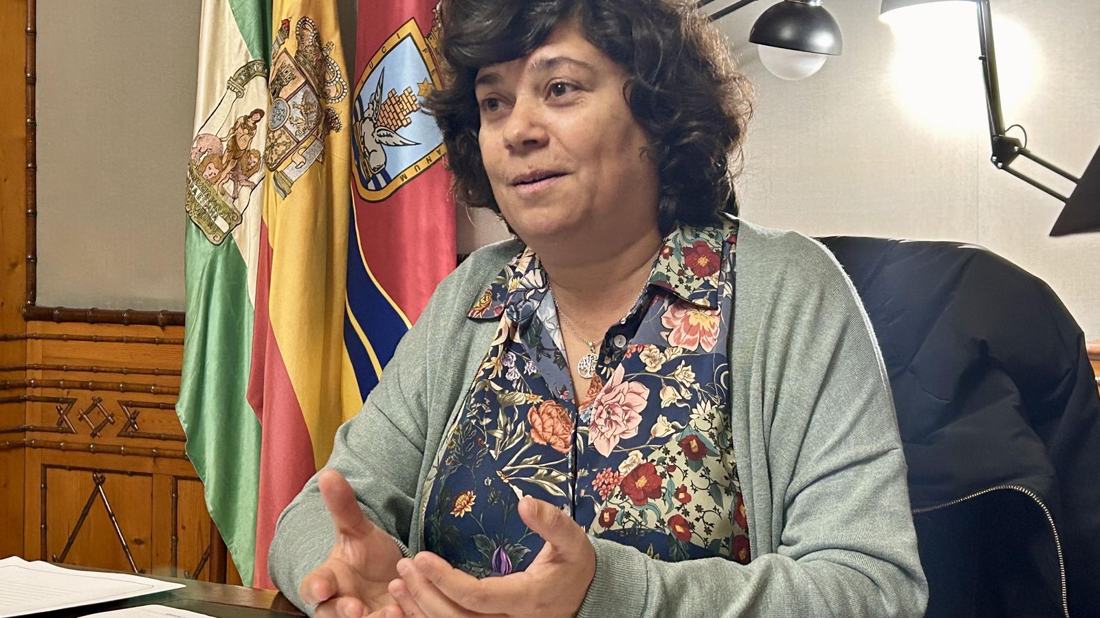 Carmen Álvarez, durante la entrevista en la Alcaldía.
