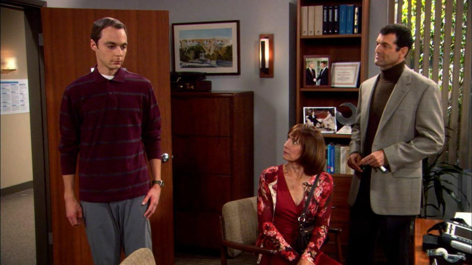 Ante el jefe de su departamente,  y con la mediación de su madre, Mary Cooper:  "Hola doctor Gablehauser... como ya sabe, hace varias semanas, en nuestro primer encuentro, tal vez empezamos con mal pie cuando yo le llamé idiota. Sólo quiero decir que me equivoqué... al manifestarlo"