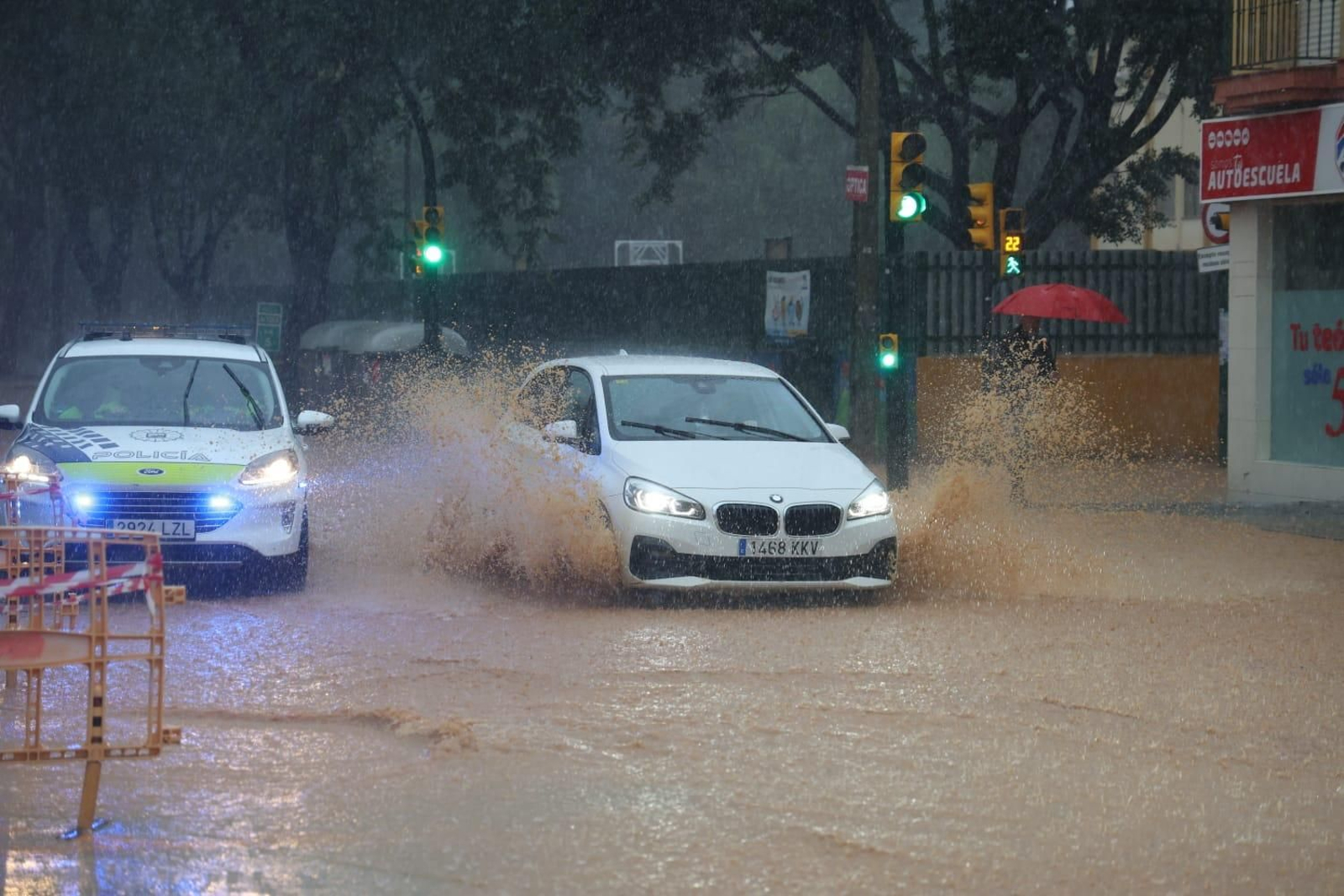 Campanillas, inundada al paso de la DANA por Málaga