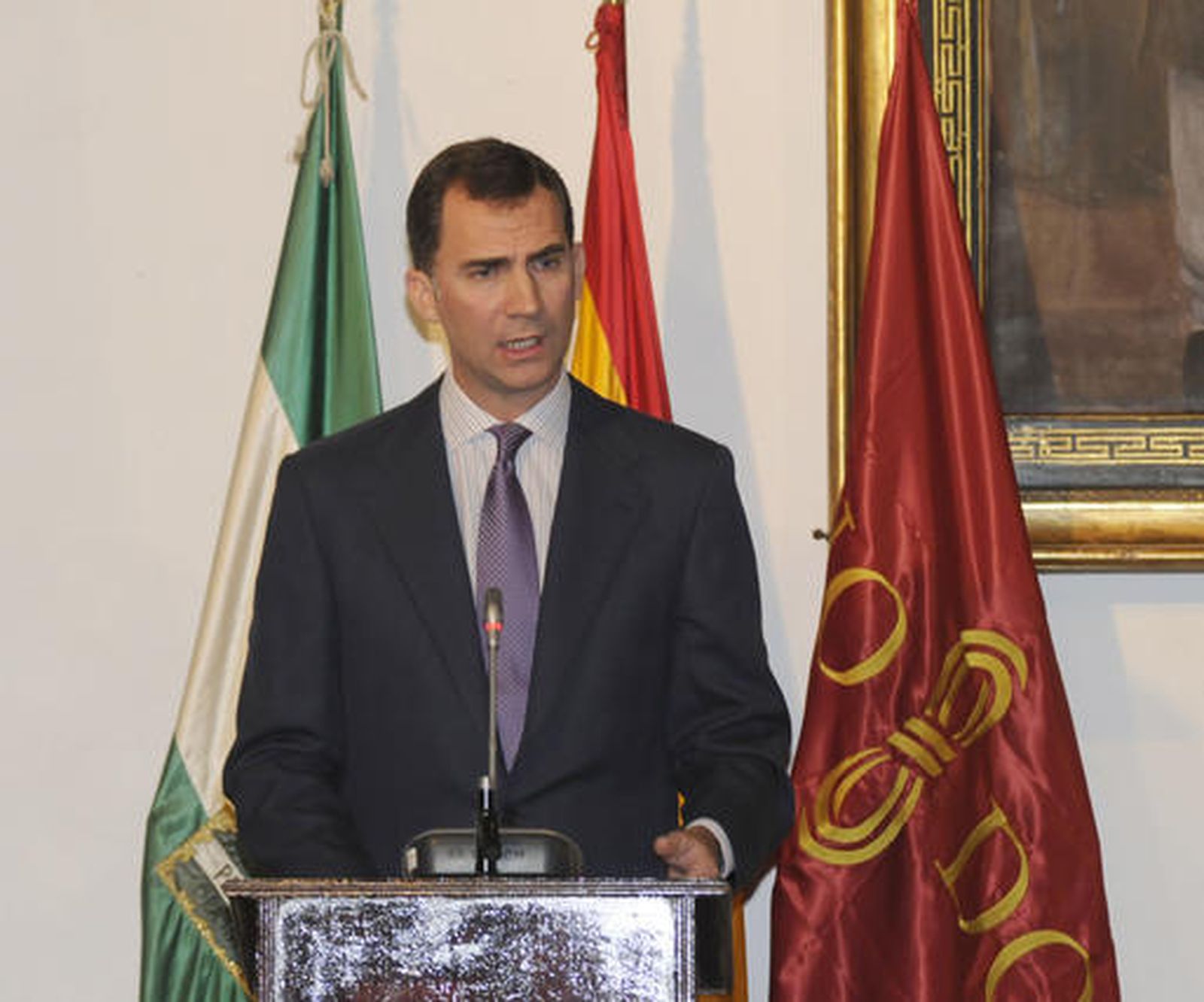 Don Felipe durante su intervención en el Alcázar de Sevilla.

Foto: Juan Carlos Vázquez