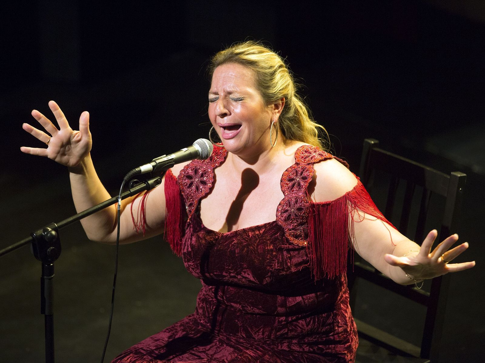 La cantaora chichanera Remedios Reyes, anoche en la Sala Cajasol.