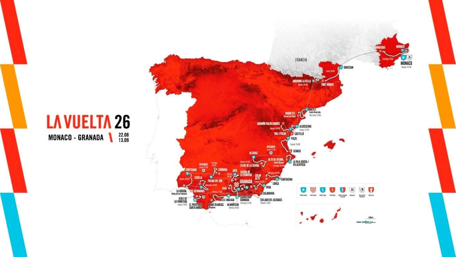 Calendario oficial de La Vuelta 2026.