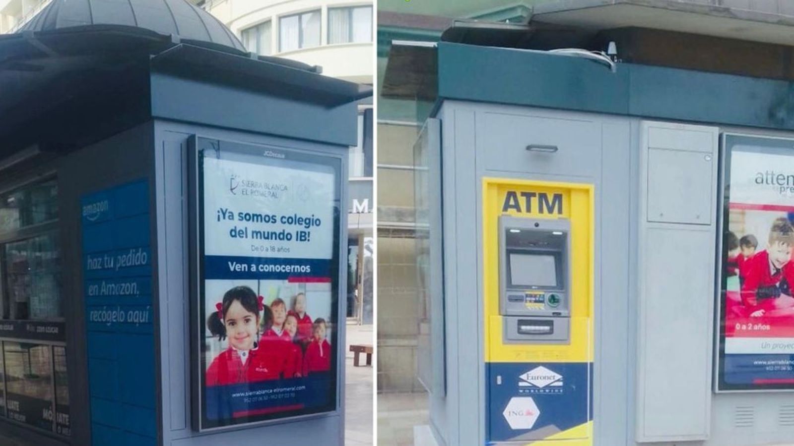 El quiosco de la calle Molina Lario con el cajero y el locker.