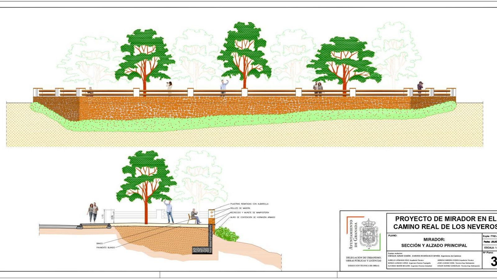 Así será el mirador a la Vega que se prepara en el Camino de los Neveros de Granada