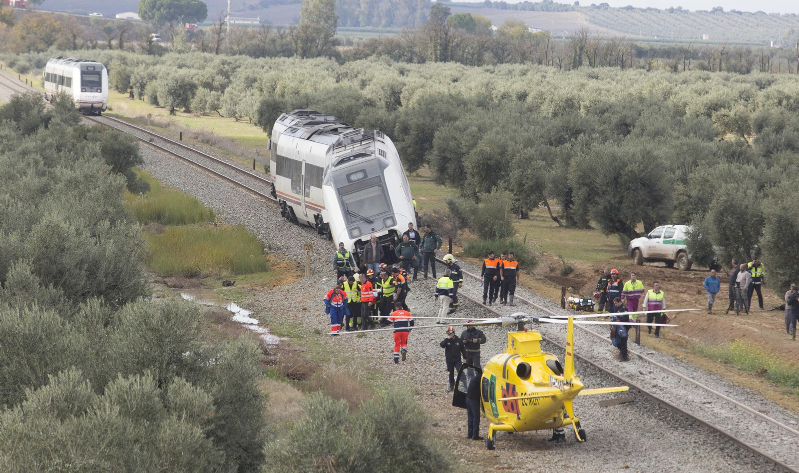 Las imágenes del descarrilamiento del tren en Arahal