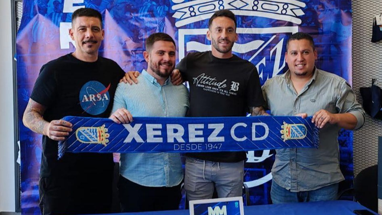 Díaz, junto a Jorge Garrido, Gallo y el responsable de Mundomóvil.