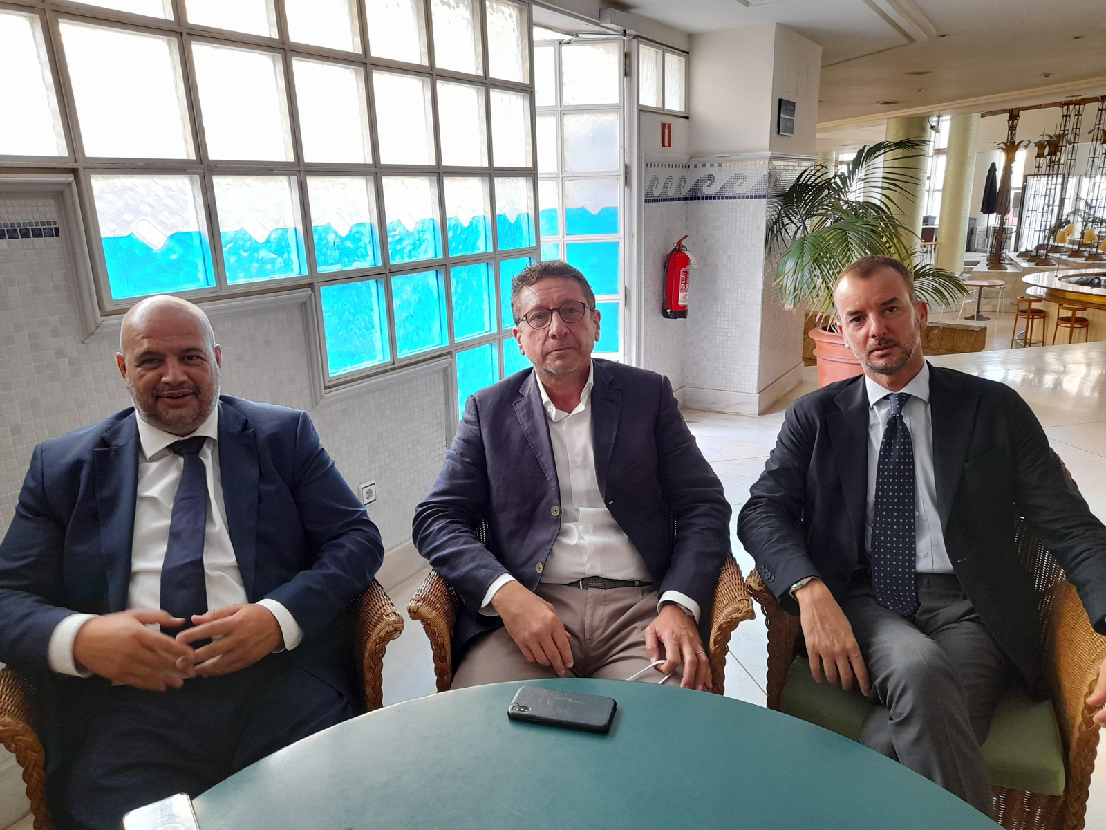 Rodríguez Zarza (i), Nannini y Del Re, el miércoles en Cádiz. Rodríguez Zarza (i), Nannini y Del Re, el miércoles en Cádiz.