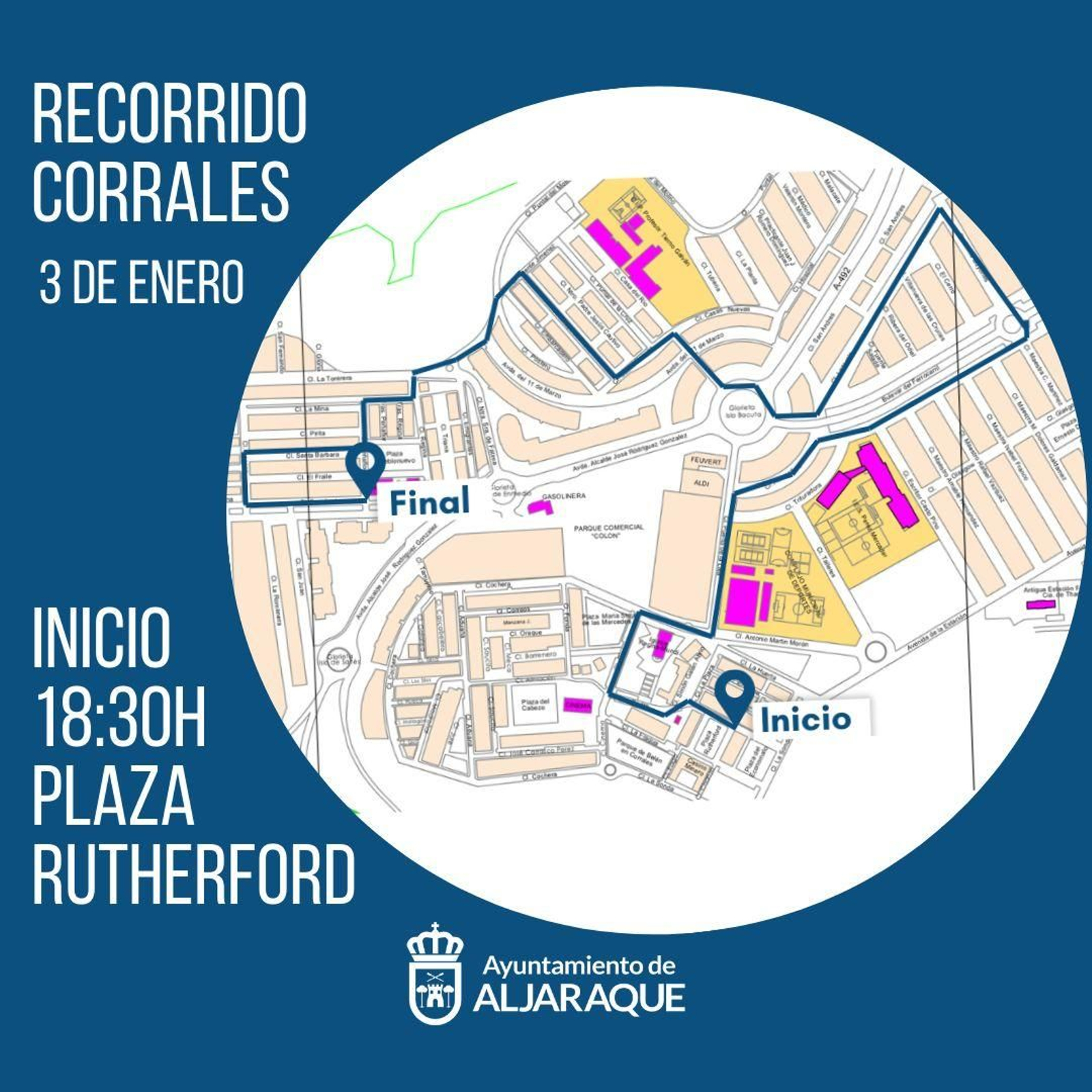 Recorrido de las cabalgatas por Corrales.