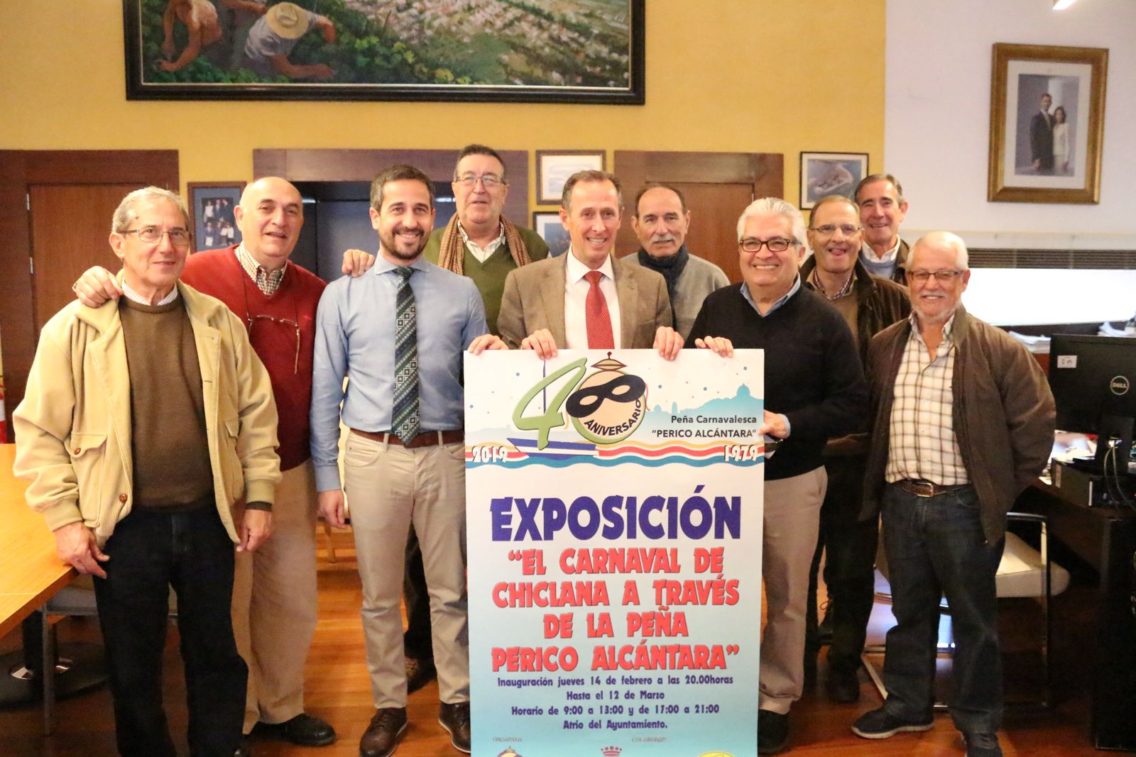 Presentación de la exposición y parte del programa del aniversario de la peña, en Alcaldía.