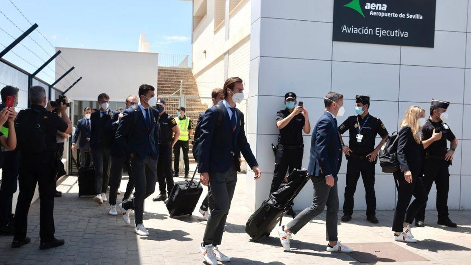 El palaciego Fabián, en el grupo de los internacionales españoles.