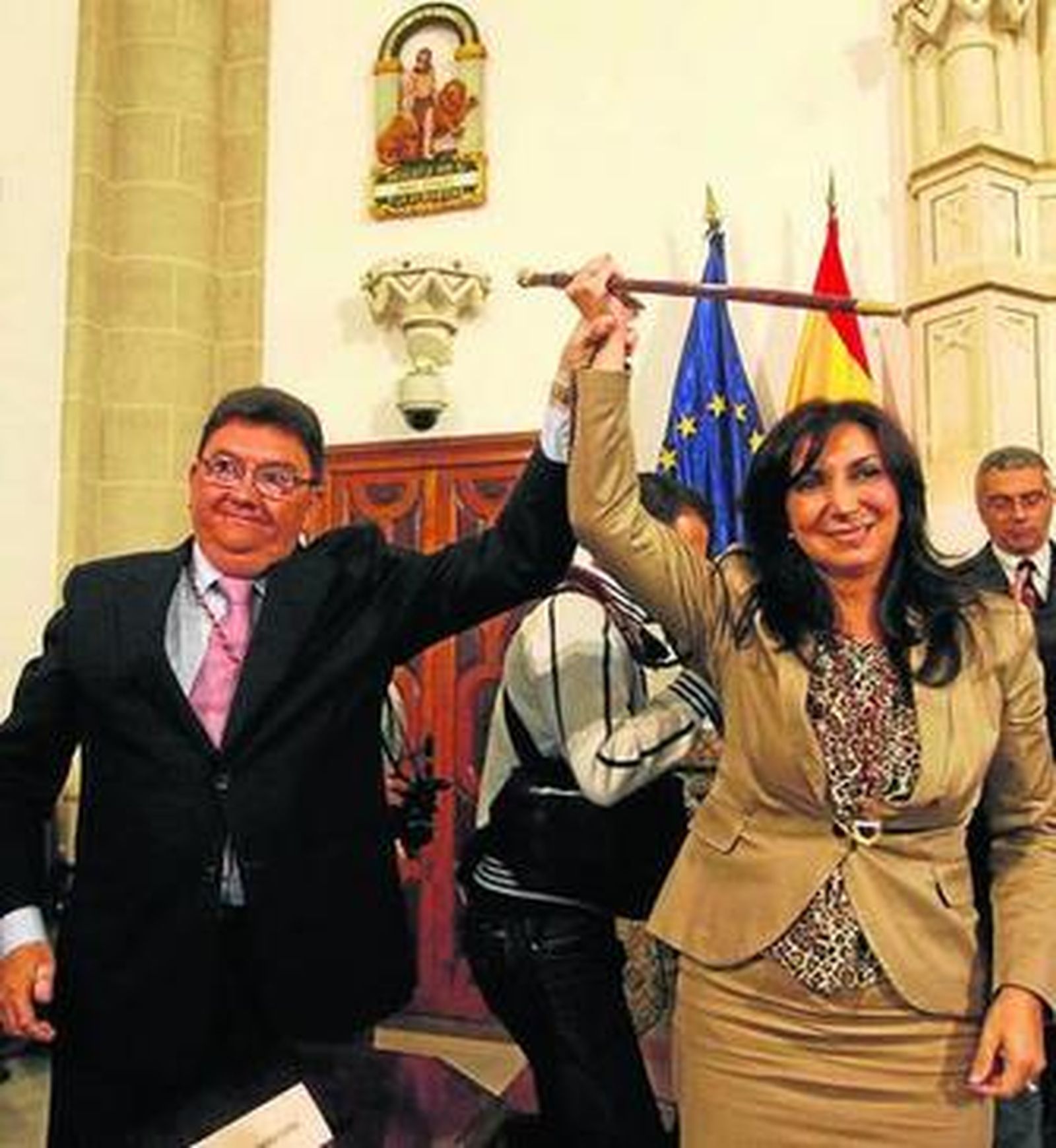 Lorenzo Sánchez (RRUU) y Eva Corrales (PP), el pasado noviembre.