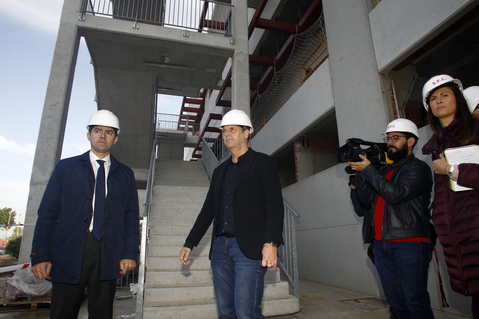 Las imágenes de la visita a las obras de la Ciudad Deportiva del Sevilla