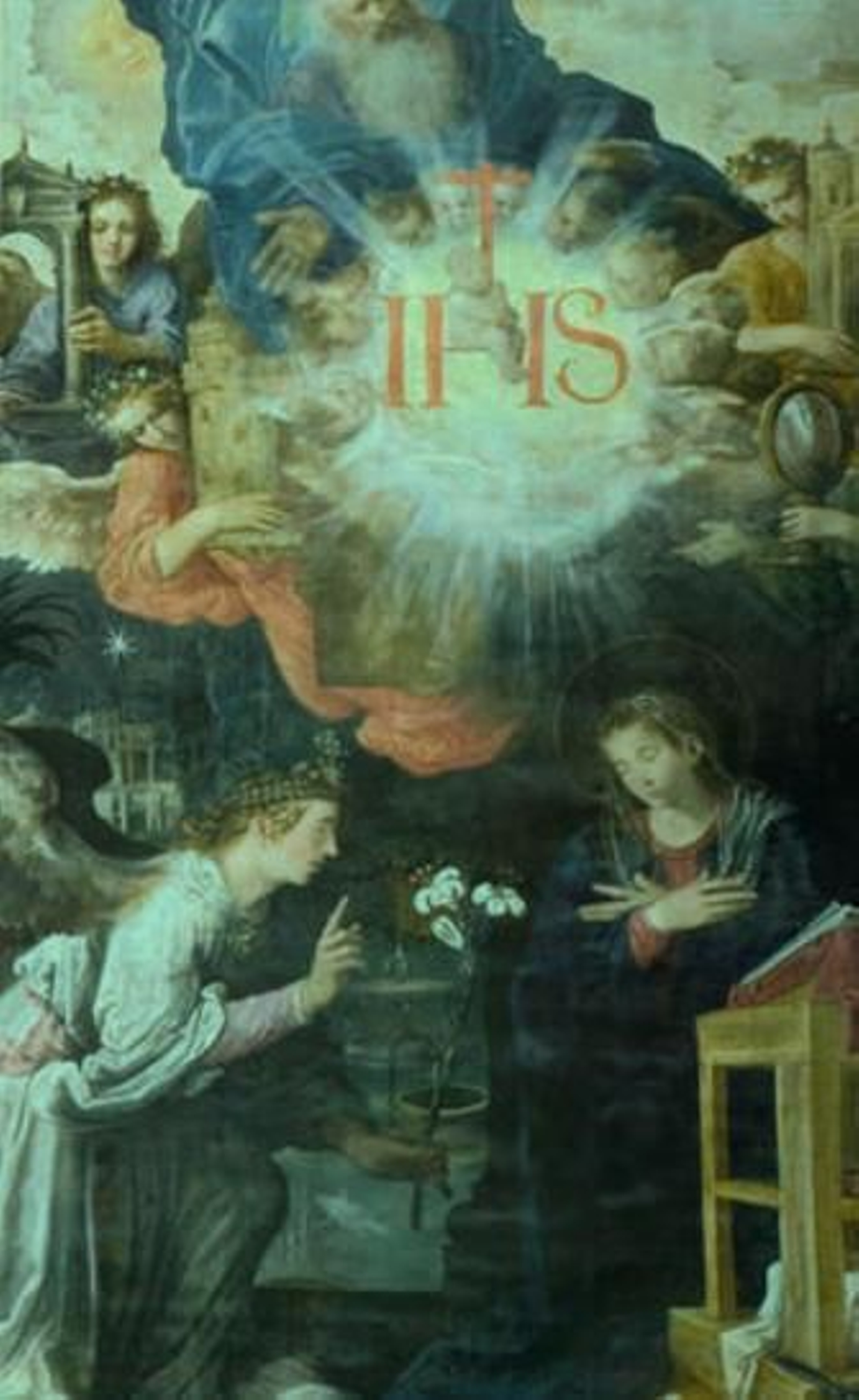 Uno de los lienzos del retablo mayor, 'La Encarnación' de Juan de Roelas.