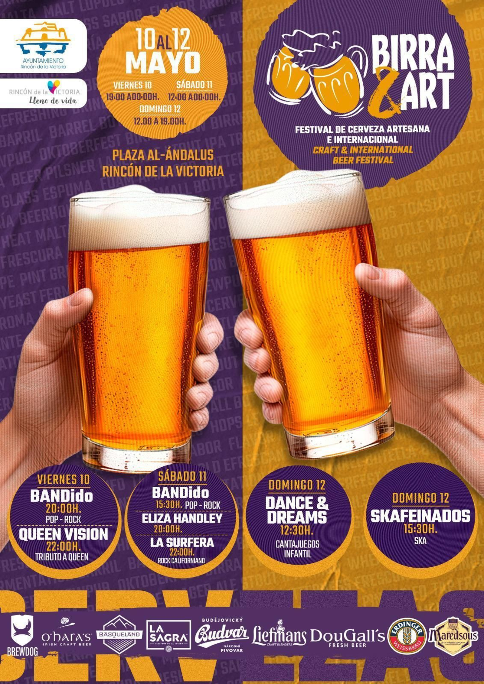Cartel de 'Birra&Art' en Rincón de la Victoria