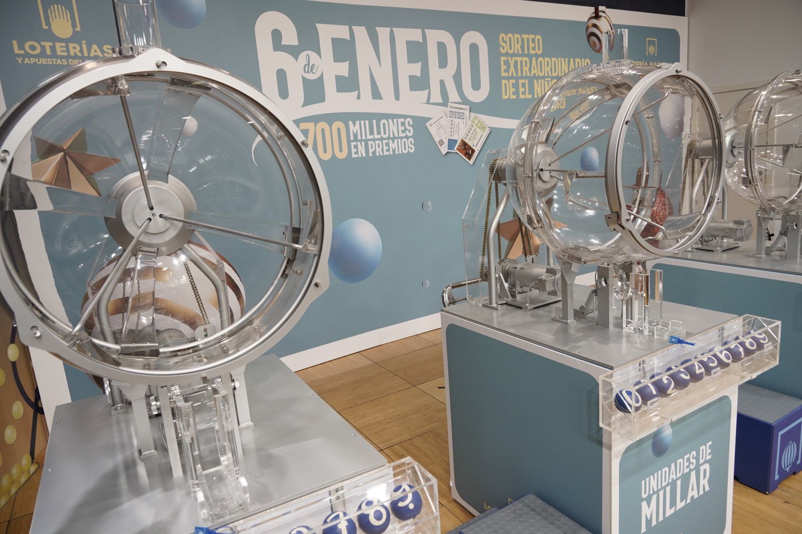 Los bombos que han repartido la suerte.