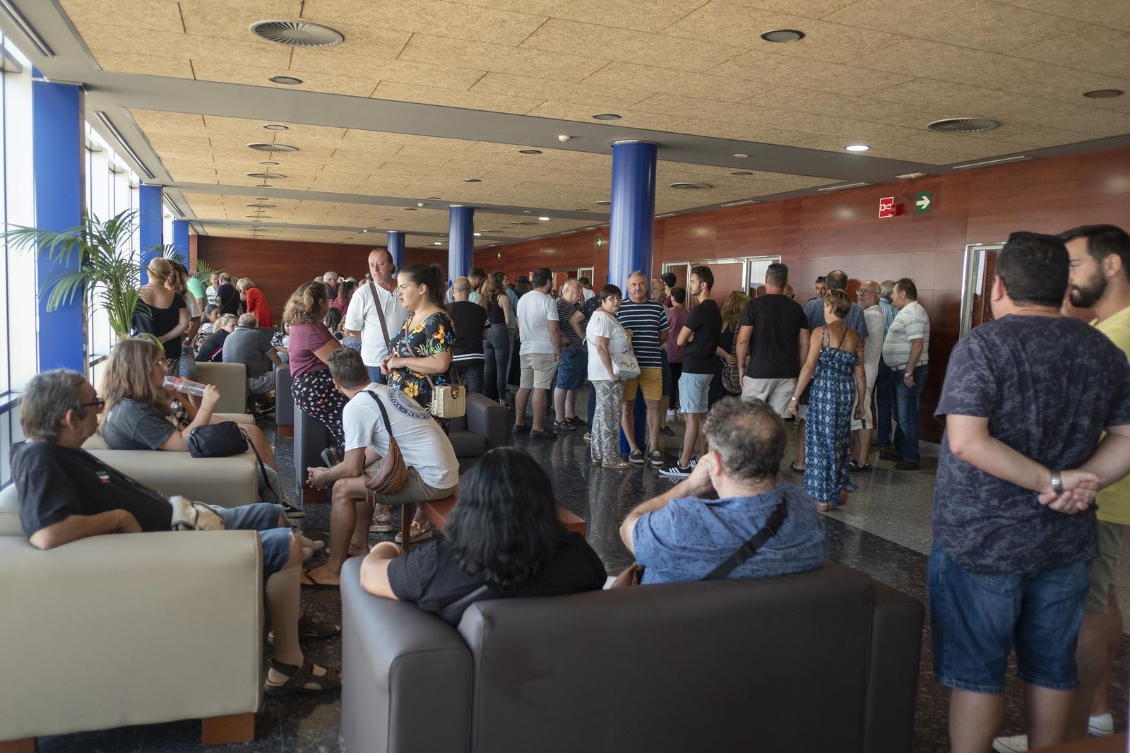 El interior del tanatorio de Servisa, esta mañana antes de la misa de responso por Manolo Santander.