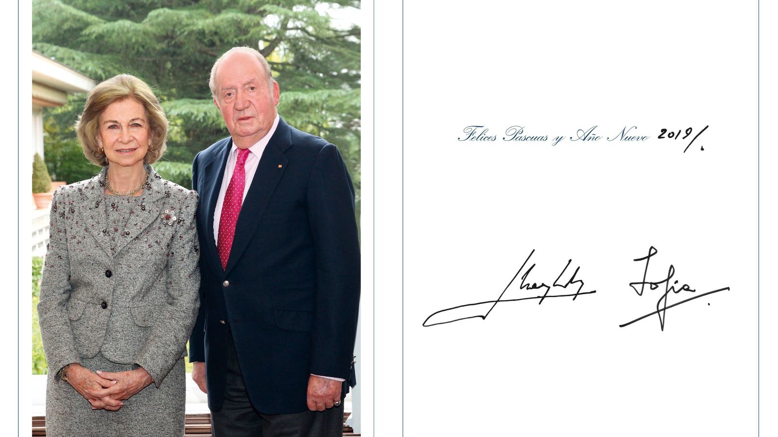 Don Juan Carlos y Doña Sofía, juntos en la felicitación de este año.