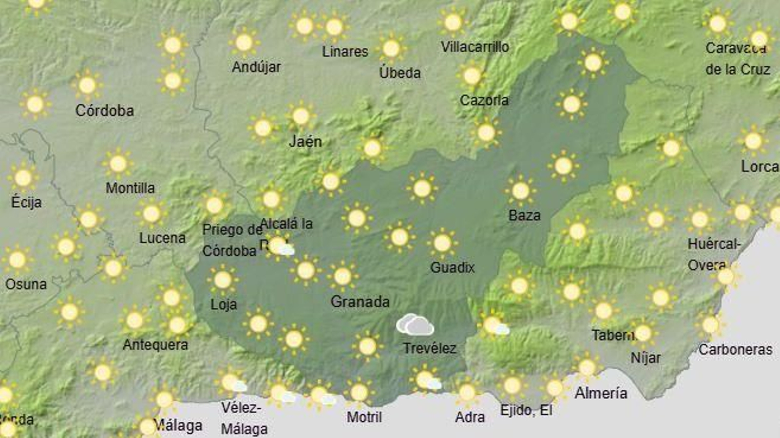 El Tiempo en Granada el último fin de semana de julio de 2025