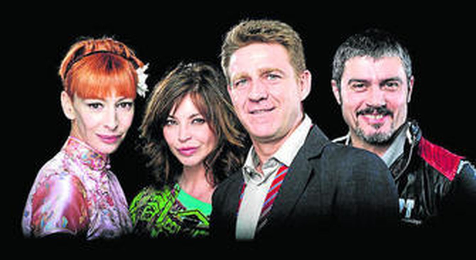 Los cuatro protagonistas de la obra teatral Karaoke.