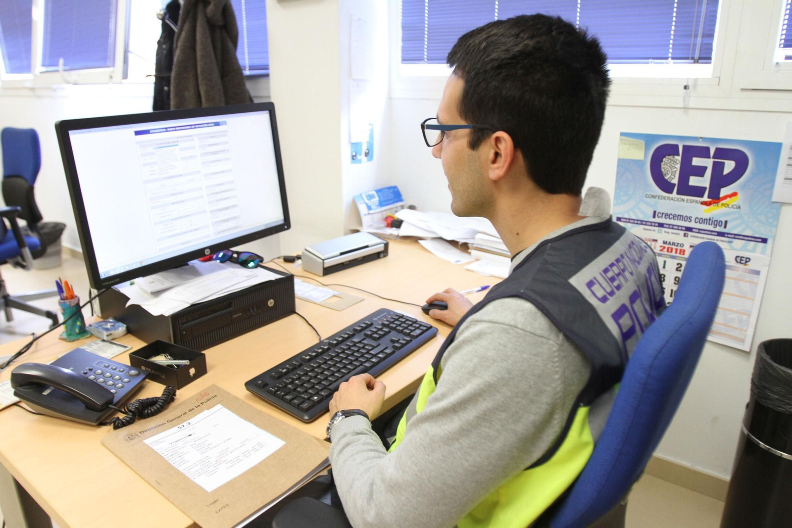 Brigada de Extranjería de la Comisaría de la Policía Nacional en Huelva.