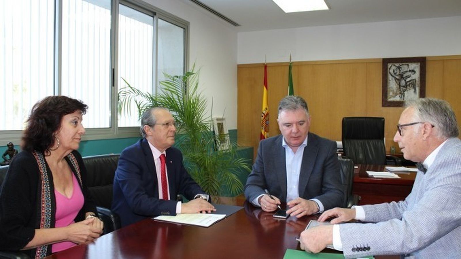 Charo Miranda, Juan José Blanco, Francisco Romero y Francisco Huelva.