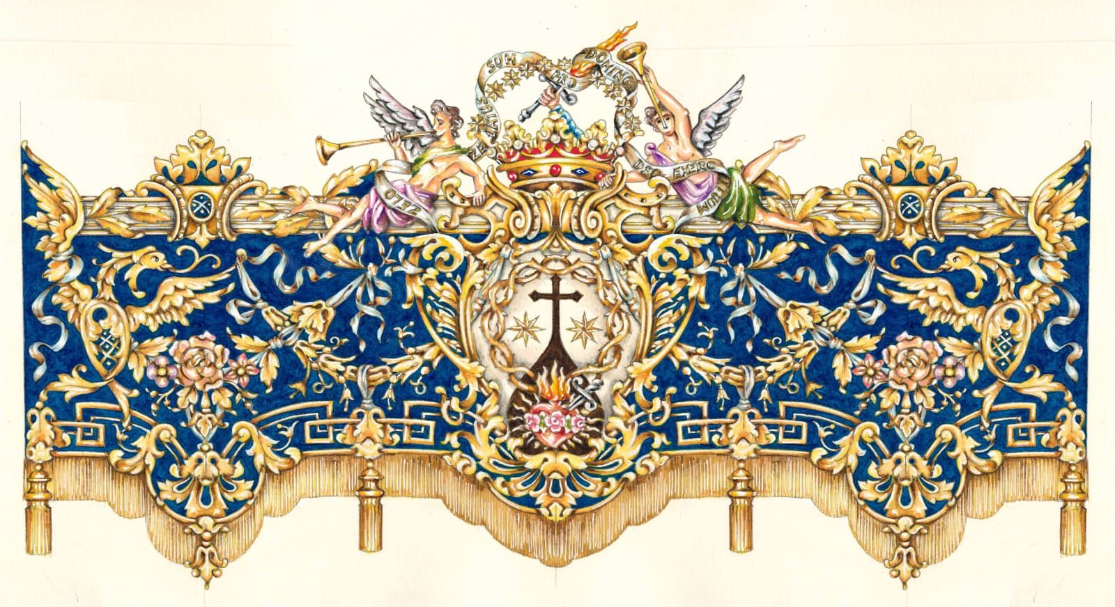 Diseño del frontal del futuro palio del Santo Ángel