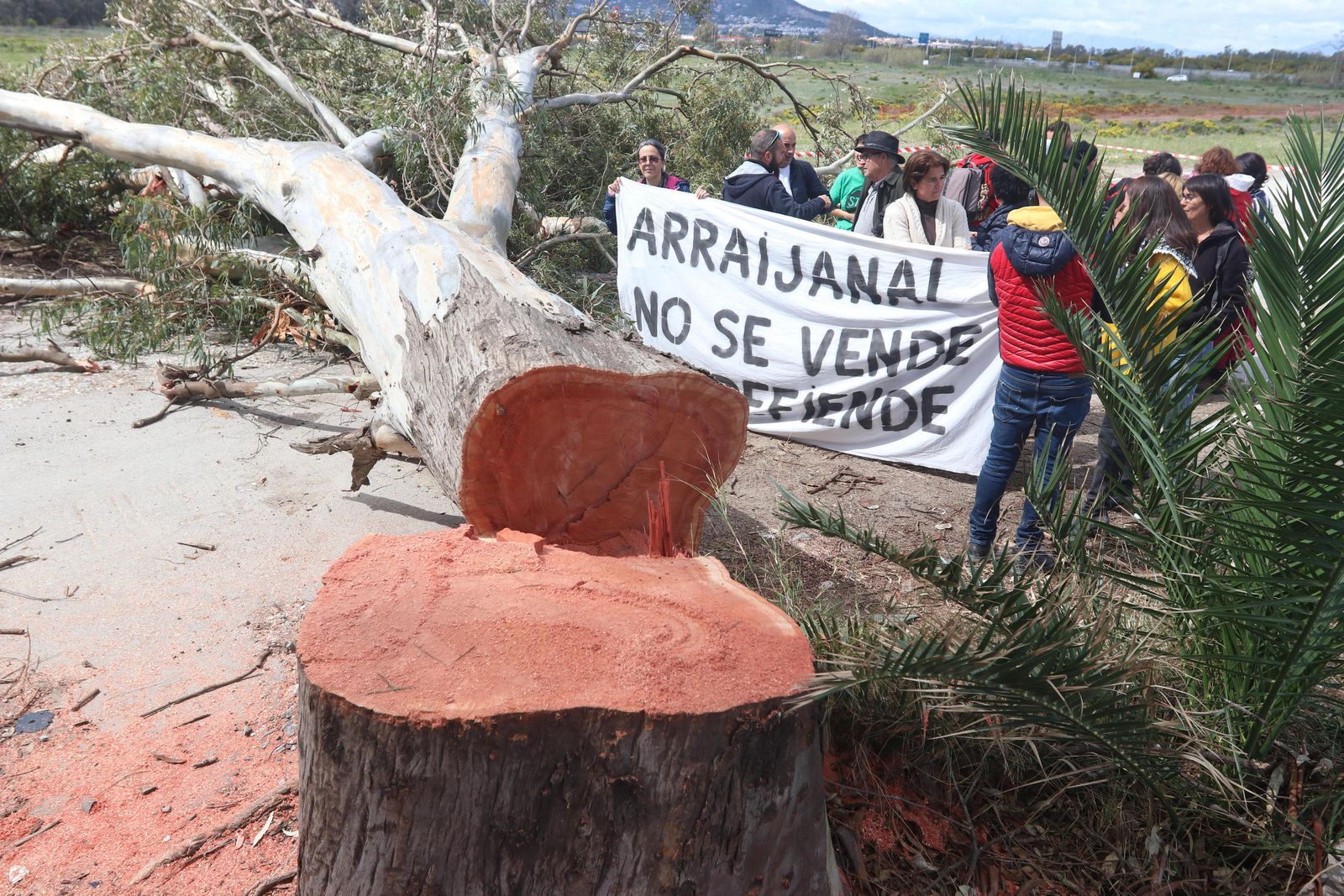 Los activistas, en Arraijanal, la semana pasada.