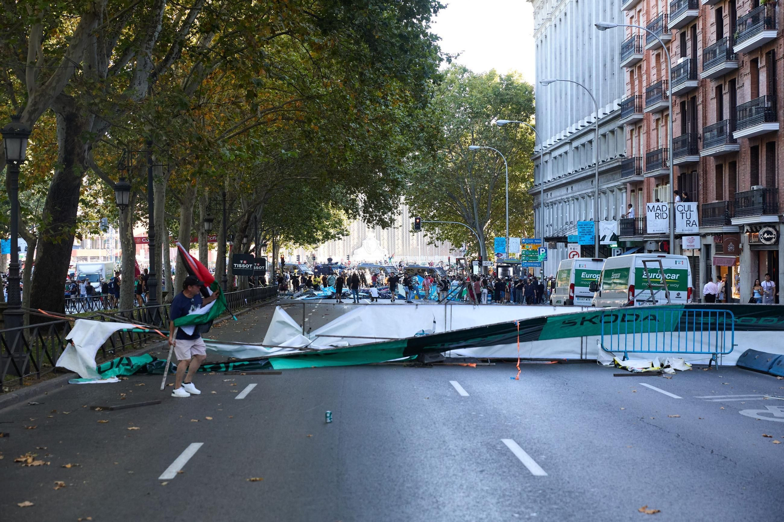 Las fotos de la protestas propalestinas que han obligado a cancelar la última etapa de la Vuelta a España