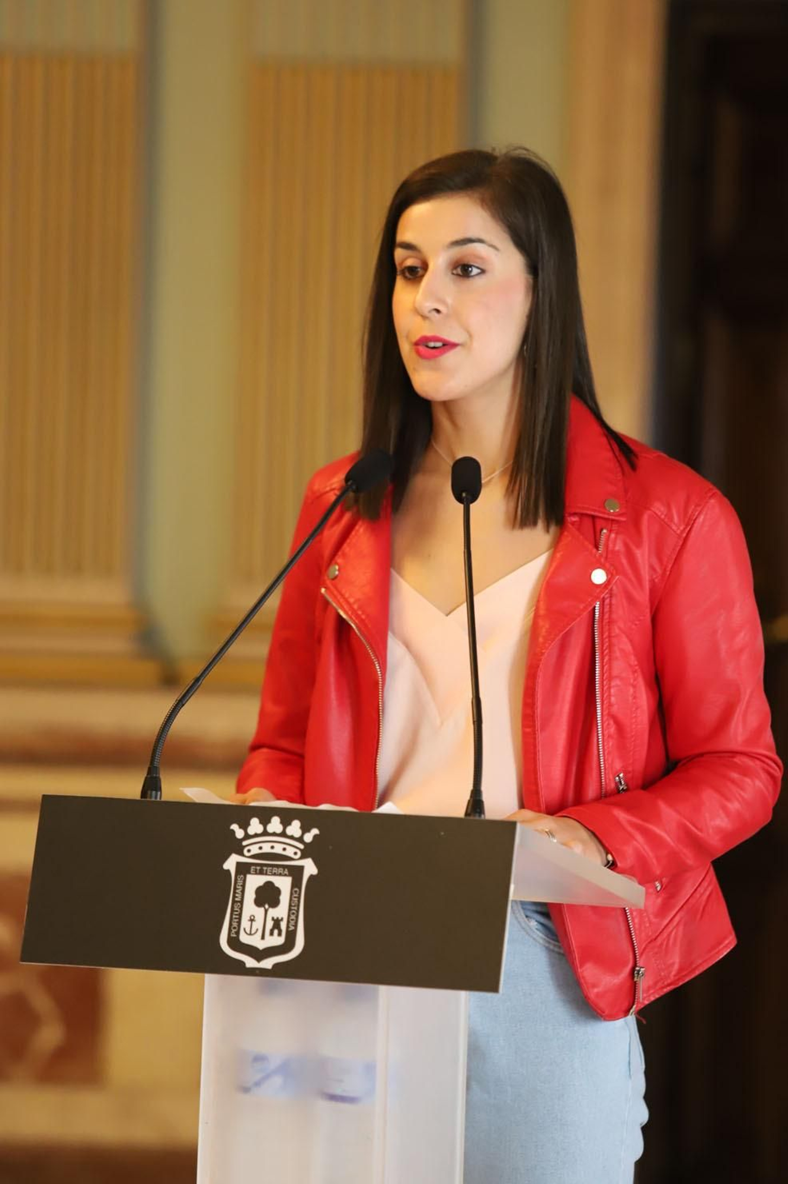 Imágenes de la firma del convenio del mundial de bádminton en el Ayuntamiento con Carolina Marín