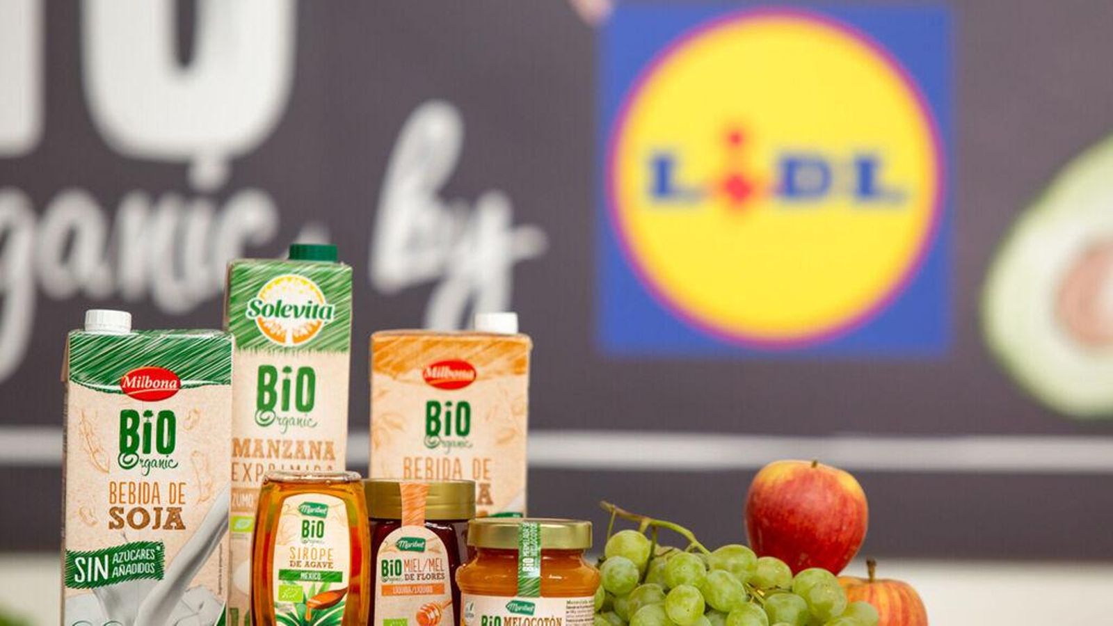 Algunos de los productos bío de Lidl.