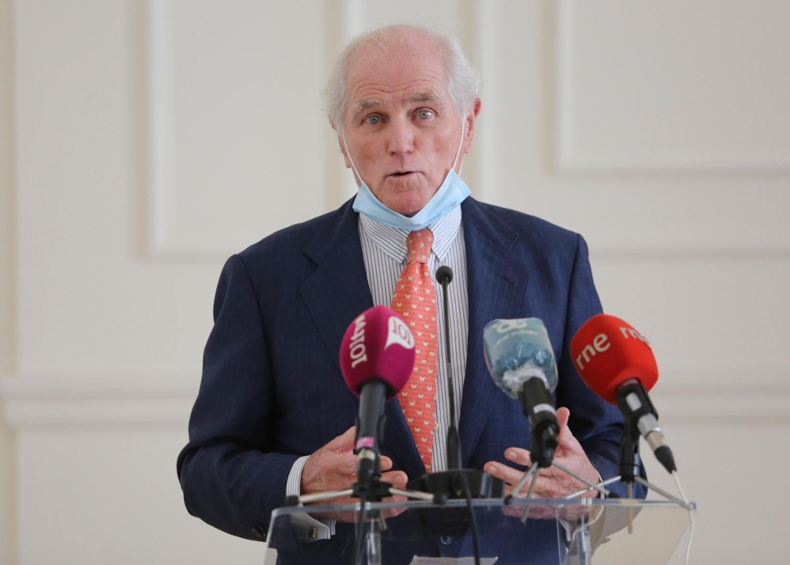 Ramón Calderón, en la presentación oficial del proyecto del hotel en el Puerto de Málaga.